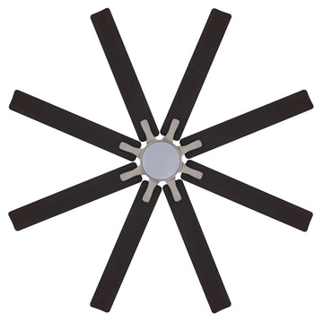 Octo 66" Contemporary Industrial Iron/Plastic Mobile-App/Remote-Controlled 6-Speed Ceiling Fan with Integrated LED Light - JONATHAN Y